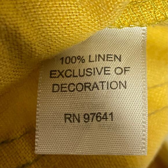 J Jill Womens Size 2 Yellow Linen Wide Leg Pants Drawstring Relaxed Fit - Picture 8 of 9